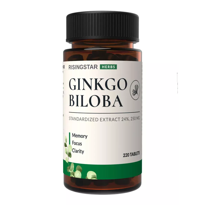 Экстракт листьев гинкго билоба, Ginkgo biloba, Risingstar, 220 капсул