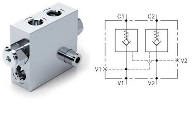 Гидрозамок двусторонний 003.232.AJO.A G3/8, 40 л/мин, 1 BAR, VBPDE FLV