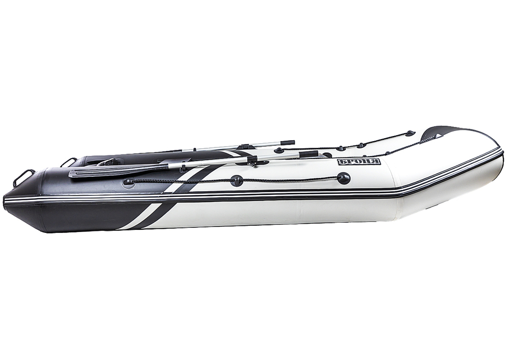 Броня-320 СК слань+киль белый-черный (Лодка ПВХ под мотор с усилением)