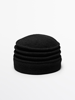 Massimo Dutti Берет из 100% шерсти - Limited Edition, черный