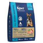 Корм для собак сухой BRIT PREMIUM с лососем и индейкой для собак "Dog Sensitive", 3 кг