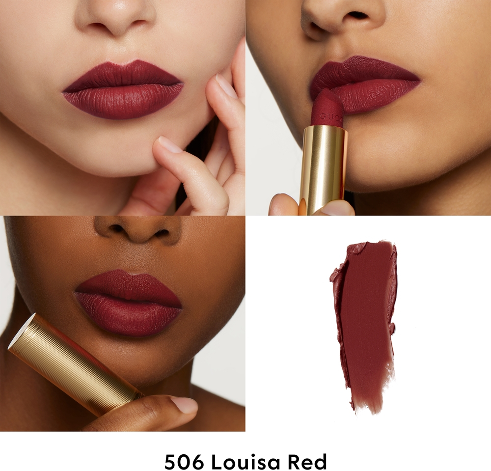 Gucci Gucci Beauty Rouge a Levres Matte Lipstick - Матовая помада оттенок 506 Louisa Red, 3 g