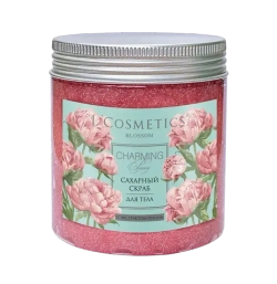 Сахарный скраб для тела с шиммером с экстрактом пиона BLOSSOM Charming Peony, ТМ L'COSMETIC