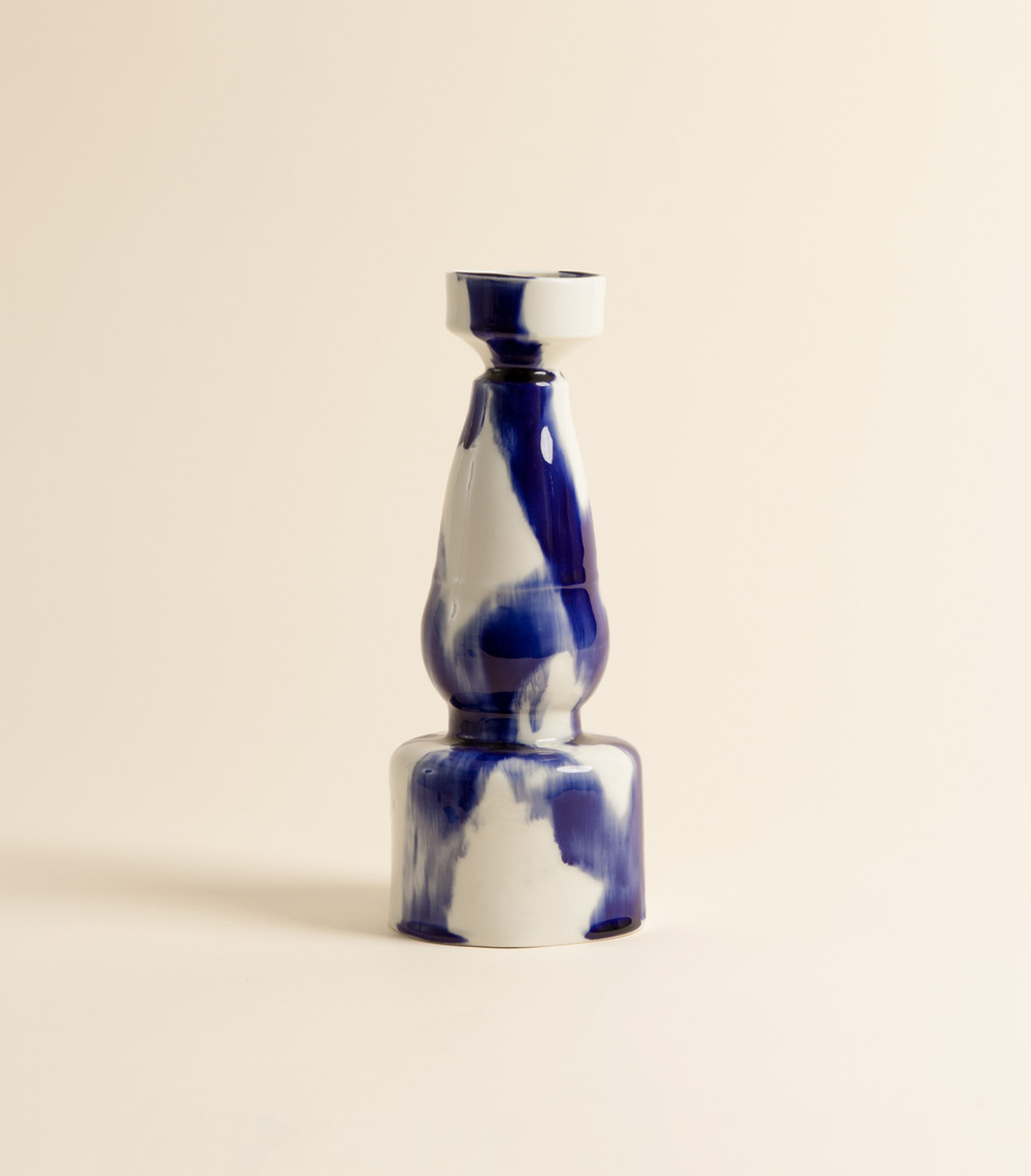 Подсвечник – Мемфис 2/1 синебелый | ceramum