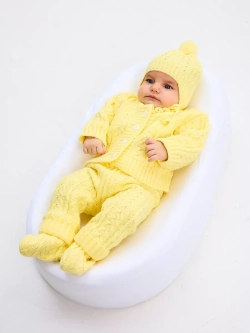 вязаный костюм для новорожденных