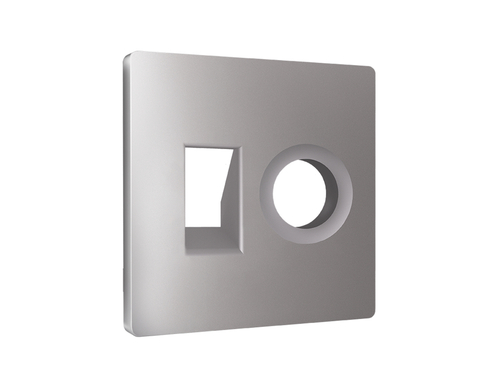 AP5125 Лицевая панель ALFA (Сталь матовый) для компьютерной/телефонной + TV розетки RJ-45/RJ-11 QUANT