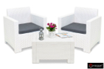 Комплект мебели NEBRASKA TERRACE Set (стол, 2 кресла), белый