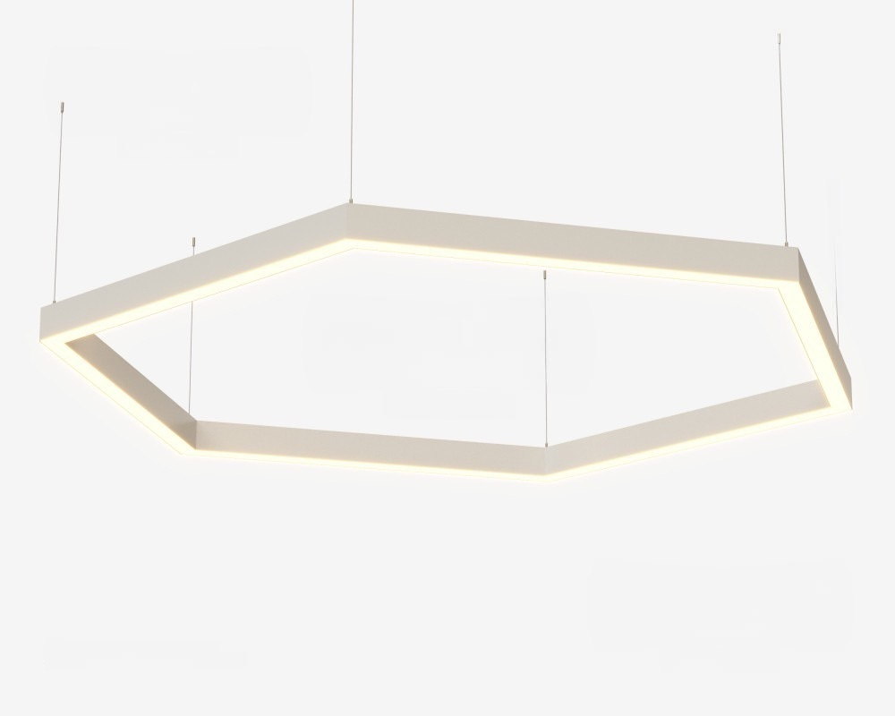 Подвесной LED светильник шестиугольный LP85-ARENA6-1000 158Вт (сегмент 1004 мм) 5000К 14536Лм белый 2008х2008х80мм DARKLUM