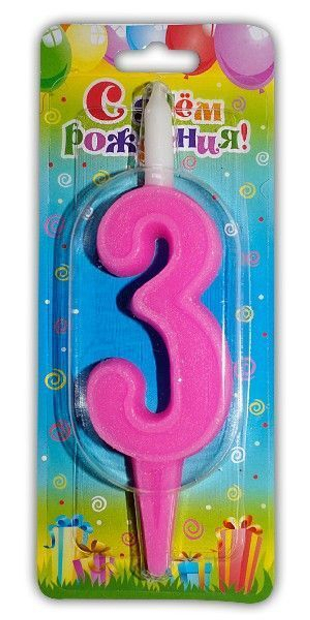 Свеча тортовая Разноцветная 3