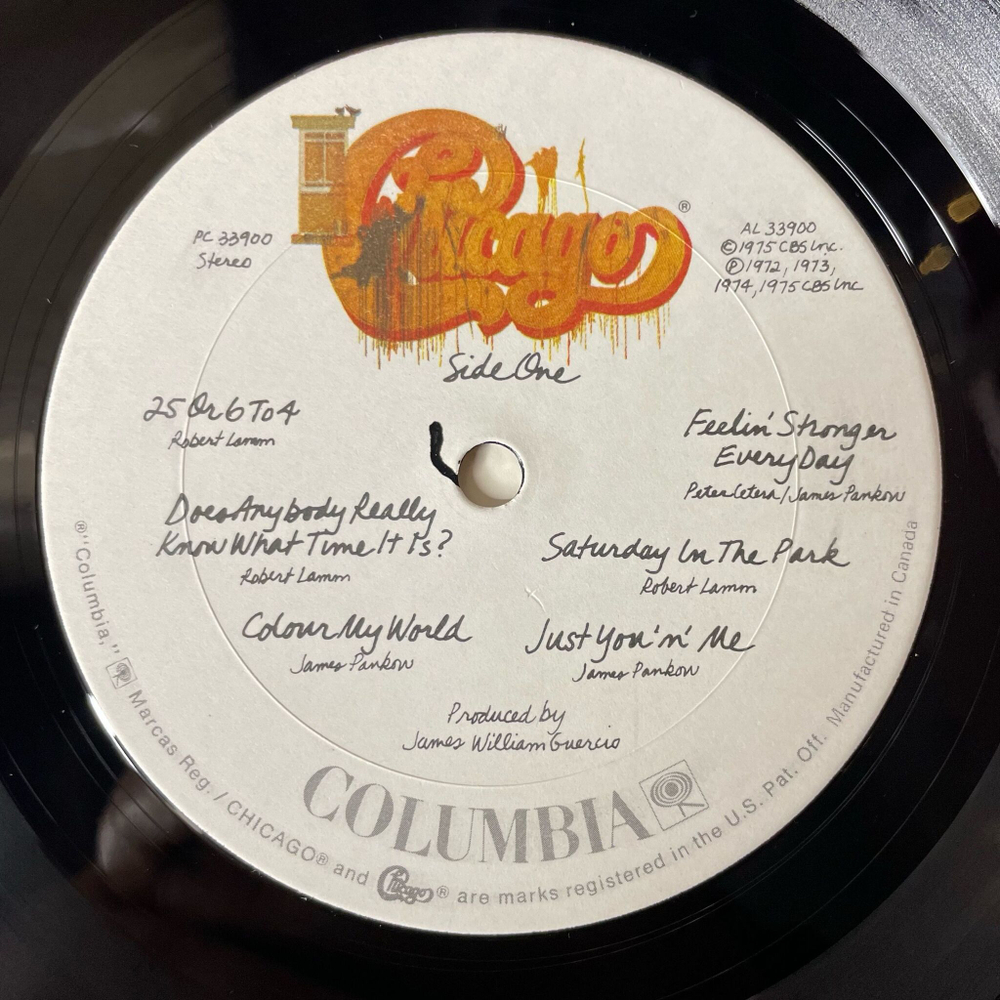 Винтажная виниловая пластинка LP Chicago IX Greatest Hits (Canada 1975) Make Me Smile