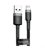 Usb Кабель-зарядка Lightning Baseus Cafule 1м (CALKLF-BG1) чёрно-серебристый