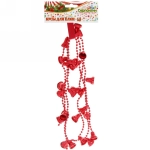 Бусы на ёлку 1,5м «Колокольчики» 2см, Красные