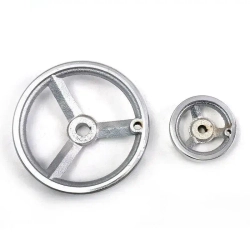 Маховик чугун 125х14х5мм (Dxdxb) с 3-мя спицами, с ручкой М8