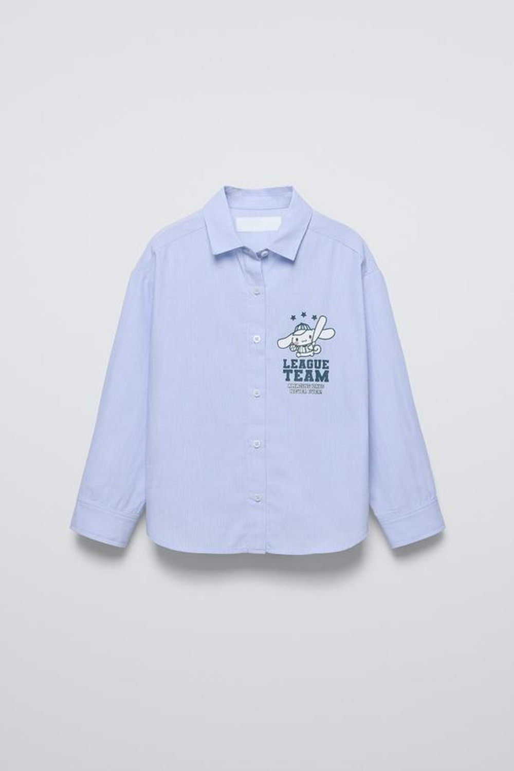 ZARA РУБАШКА С ПРИНТОМ CINNAMOROLL © SANRIO, ГОЛУБОЙ