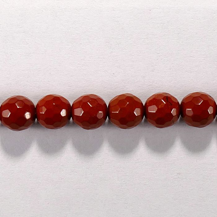Бусина из яшмы красной, фигурная, 6 мм (шар, граненая)