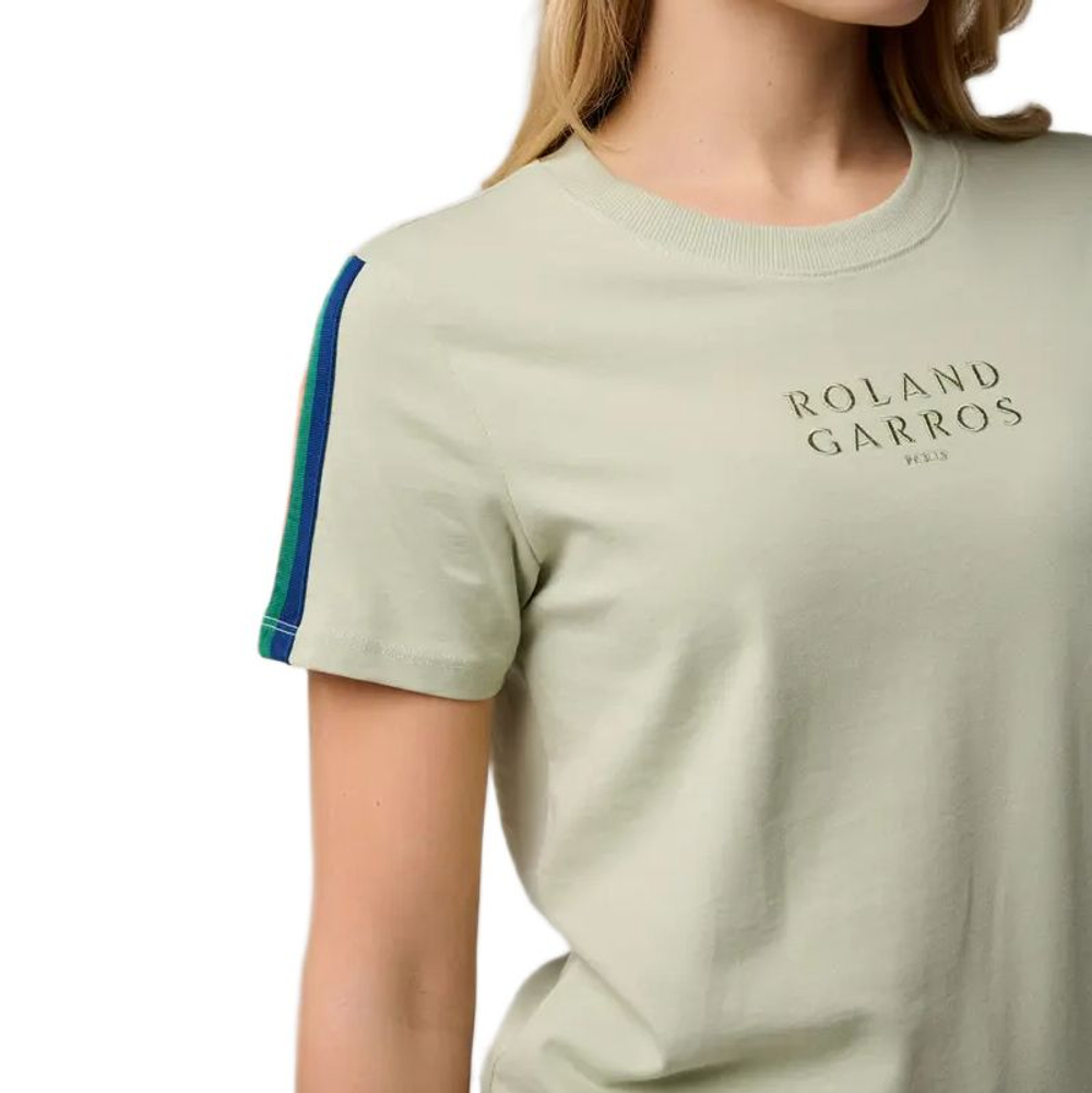 Женская теннисная футболка Roland Garros Color Lines - green