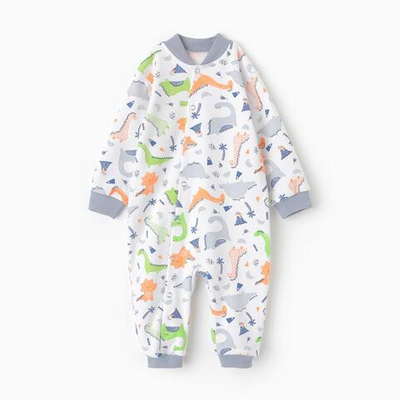 Комбинезон детский цвет белый/динозавры, р. 68 10134552 (Рыжик)