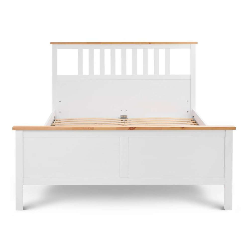 Двуспальная кровать, КЫМОР (HEMNES), 160х200 см, белый/светло-коричневый