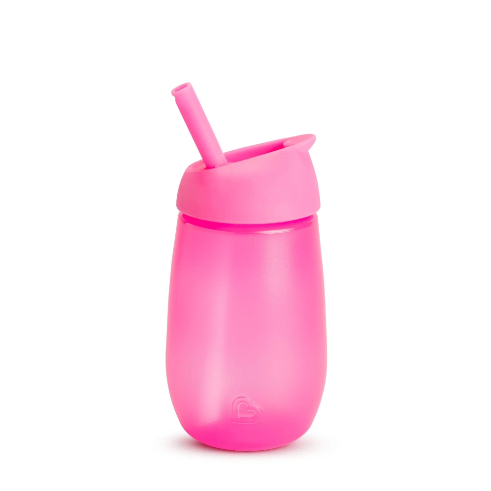 Munchkin поильник непроливайка с трубочкой Simple Clean Straw 296 мл с 12 мес ,розовый 90019