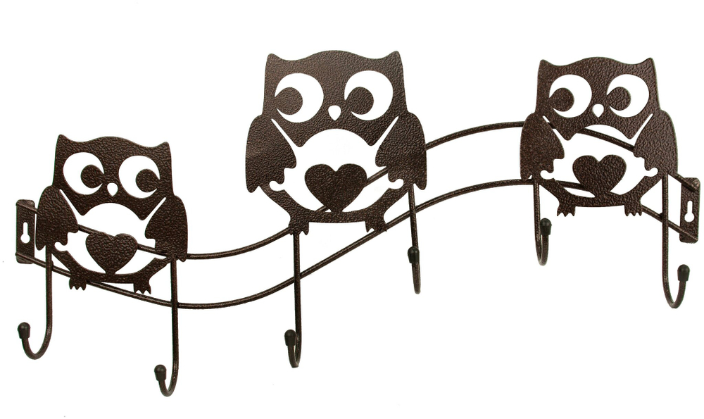 ВЕШАЛКА НАСТЕННАЯ СОВЫ 6 КРЮЧКОВ МЕД/АНТИК ВС61