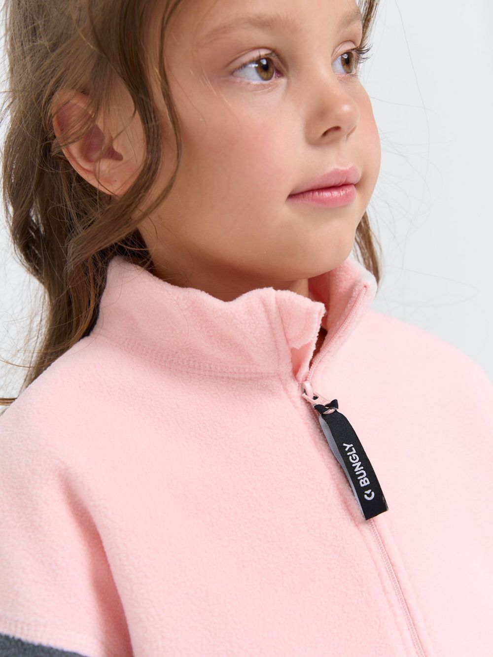 Олимпийка флисовая Колор блок "Графит/Роза"