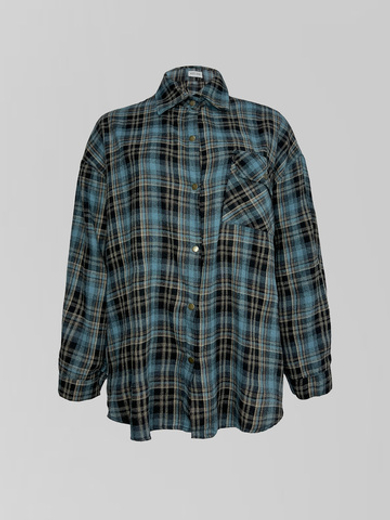 Рубашка Miss Diva 11012 в клеточку на кнопках с карманом на груди