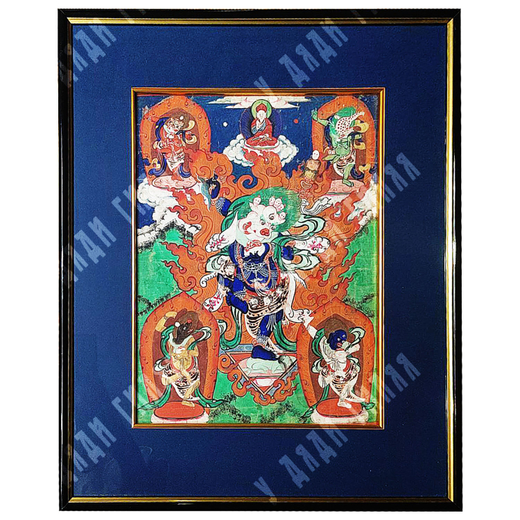 Буддийская тханка. Дакини Симхавактра (тиб. seng-ge gdong-ma), «имеющая львиную голову». Тибет, 19 в