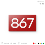 Номер на дверь 867, табличка на дверь для офиса, квартиры, кабинета, аудитории, склада, красная 120х70 мм, Айдентика Технолоджи