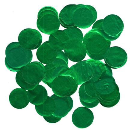 Конфетти фольга Круг, Зеленый, 3 см, 50 г