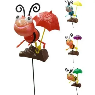 Фигура на спице «Пчёлка с зонтиком» 60 см (фигура 14*8 см), микс