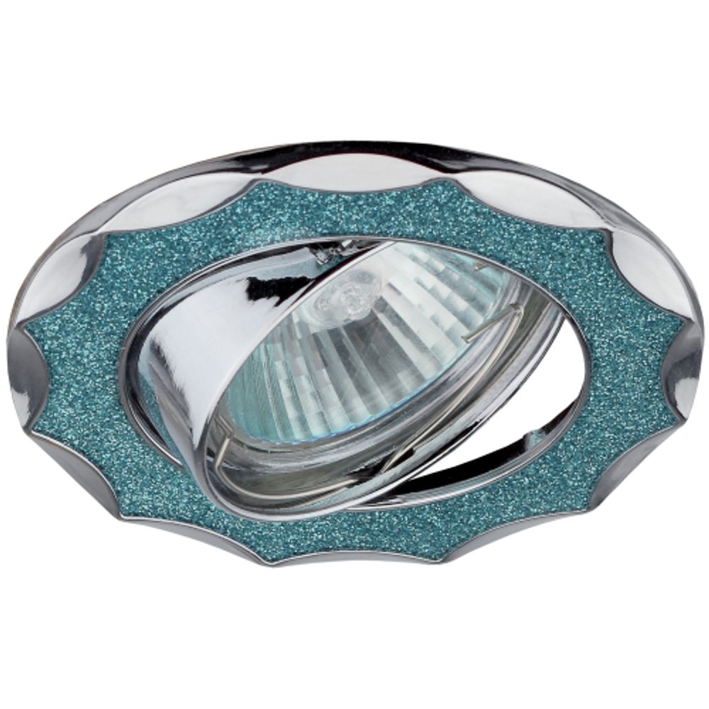 Светильник встраиваемый декоративный ЭРА DK17 CH/SHBL1 под лампу MR16 GU5.3 голубой блеск/хром | Декоративные встраиваемые светильники