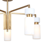 Люстра на штанге 5x40Вт E14, металл/стекло, бронза, белый плафон