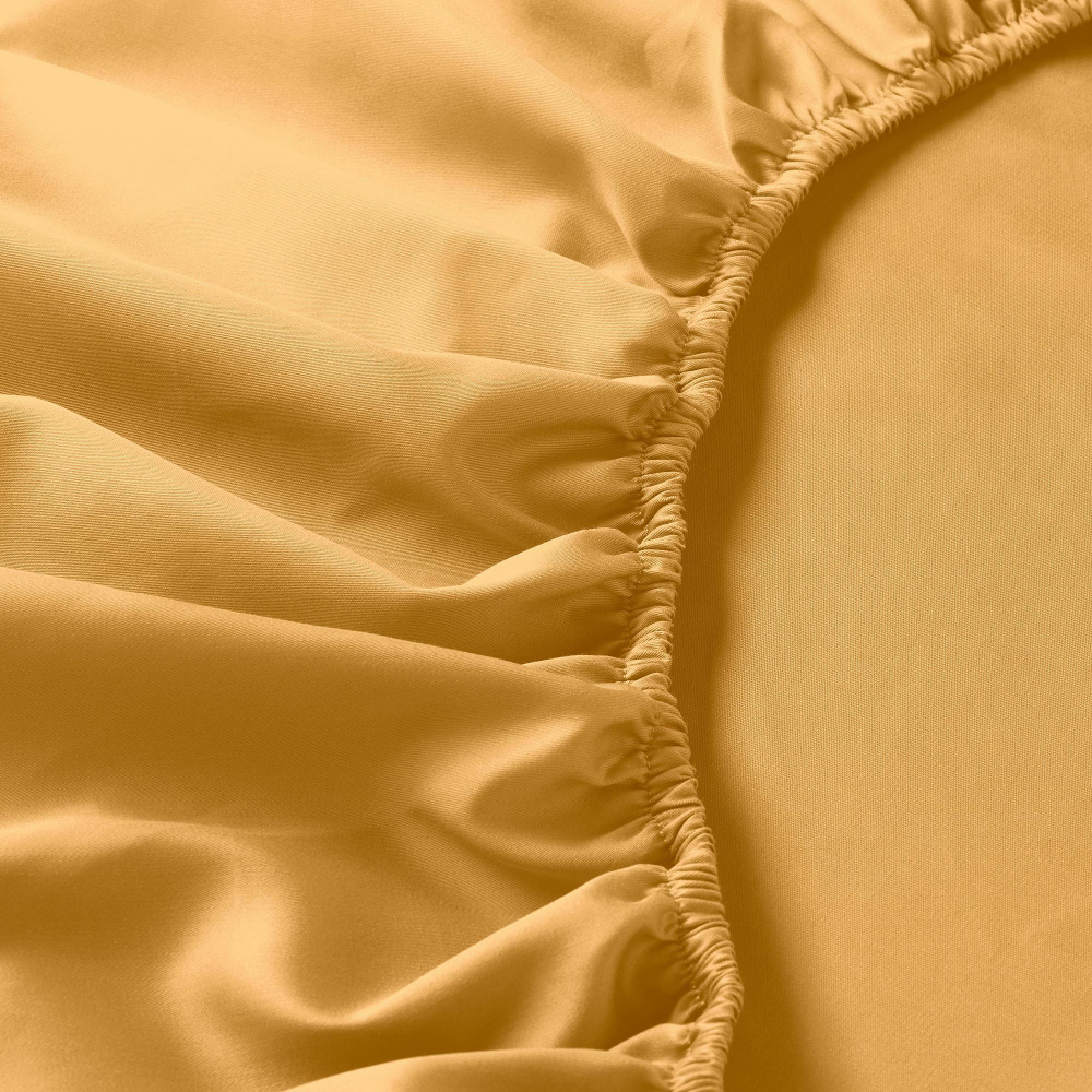 Простыня на резинке IKEA NATTJASMIN (НАТТЭСМИН), Желтый, 180х200 см