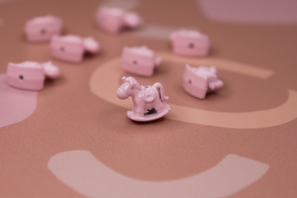 Бусина лошадка 14х8 мм розовая