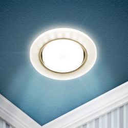 Встраиваемый светильник со светодиодной подсветкой ЭРА DK LD51 FR GX53 белый матовый | Встраиваемые LED светильники