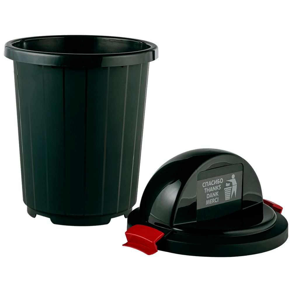 Бак круглый с крышкой-клавишей 105л (темно-зеленый) арт.5190-МТ005