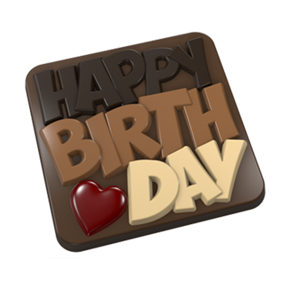 890 | Форма для шоколадных плиток &quot;Happy B-day&quot;(275х175 мм)