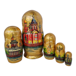 Матрешка "Виды города" 5 мест