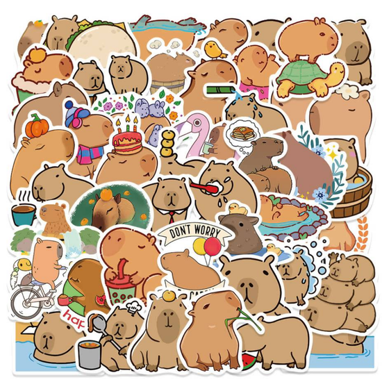 Набор стикеров Капибара 50 шт. №189