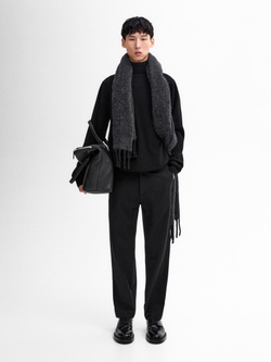 Massimo Dutti Свитер из смесовой шерсти, черный