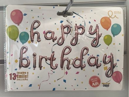 Набор шаров "Happy Birthday" розовый