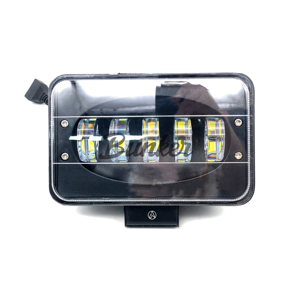 Светодиодная фара с проводом H4 12/24 черный(крепление снизу)