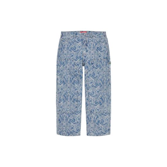 Supreme FW22 Week 10 Script Jacquard Double Knee Denim Painter Pant