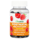 Lifeable, Мультивитаминные жевательные таблетки для послеродового периода, малина, 60 жевательных таблеток