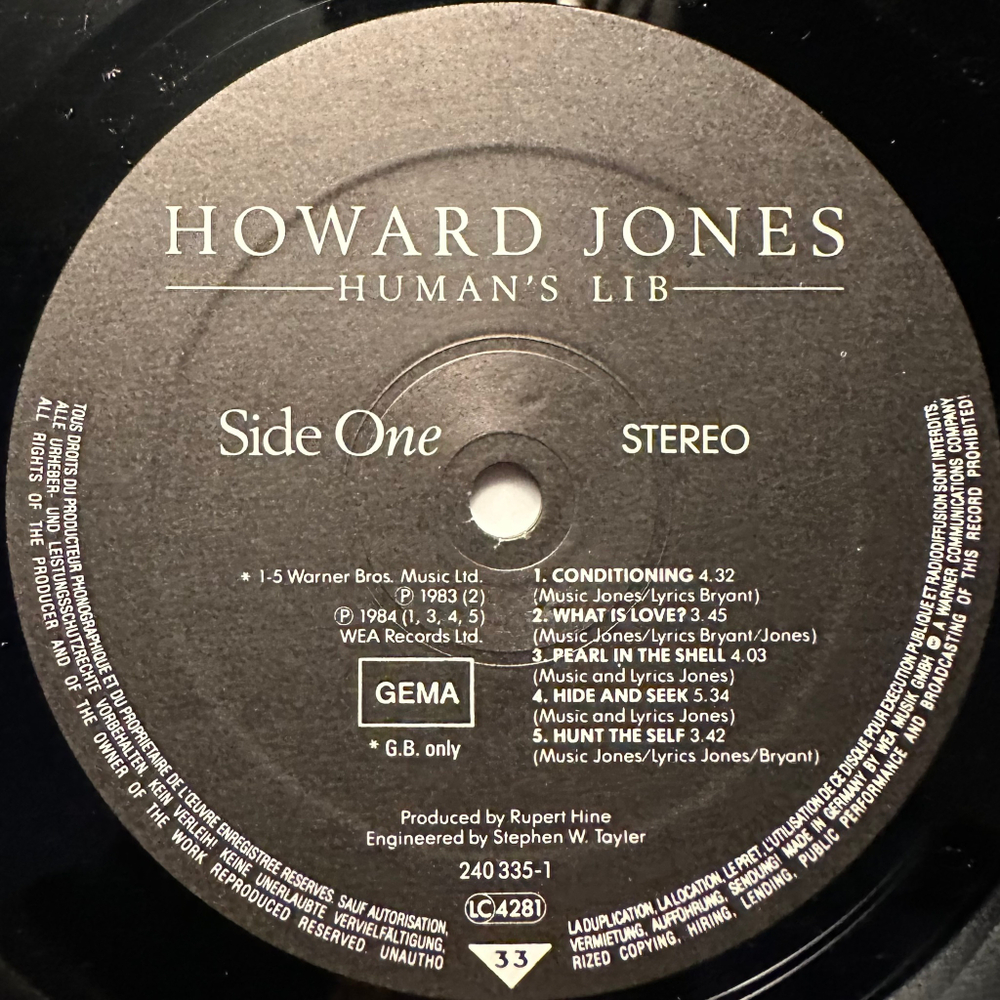 Howard Jones - Human's Lib (Германия 1984г.)