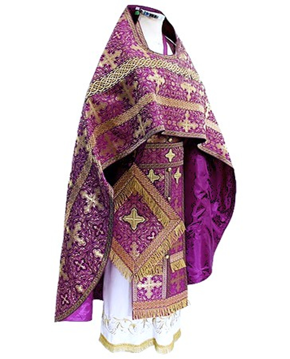 Облачение иерейское фиолетовое с золотом из парчи.