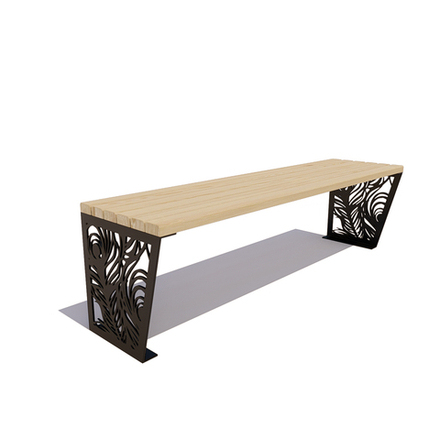 Банкетка стальная "Павлин" сосна 1,5м, лак