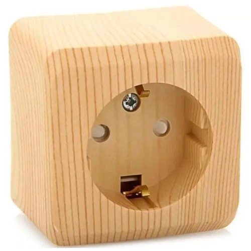 Schneider Electric ЭТЮД Сосна Розетка 1-местная открытая установка с заземляющими контактами со шторками PA16-004D