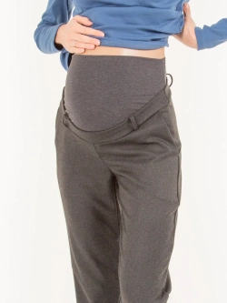 Брюки для беременных из костюмной фланели графит 3140
