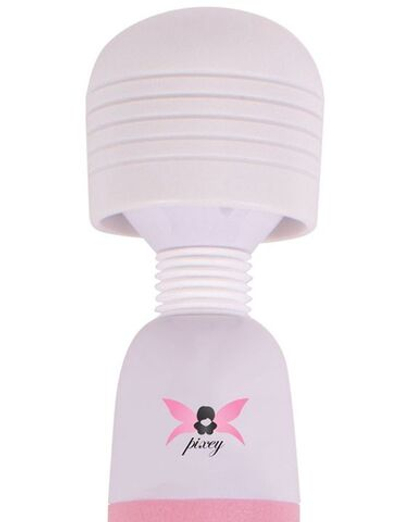 Бело-розовый, работающий от USB вибромассажёр Pixey Wand Pink Edition - 32 см. (Цвет: белый с розовым)